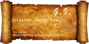 Glatter Valéria névjegykártya